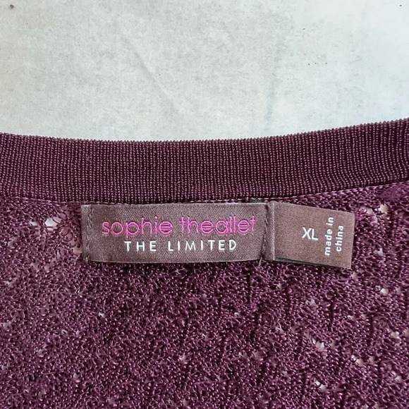 Sophie Theallet for The Limited Women Red Wine Long Sleeves Buttoned Cardigan XL - Picture 5 of 7